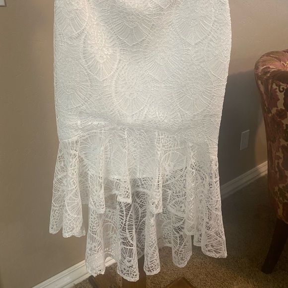 Lulu’s Perfect Plus One White Lace High-low Two-piece Dress - Picture 7 of 9